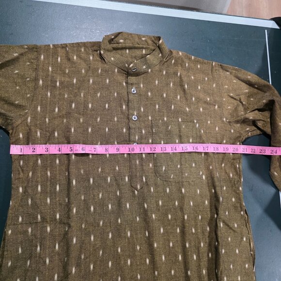 NWOT Olive Green Men’s Kurta (top only) - Picture 3 of 4